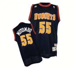 Maillot NBA Denver Nuggets #55 Dikembe Mutombo Bleu marin Adidas Authentic Throwback - Homme
