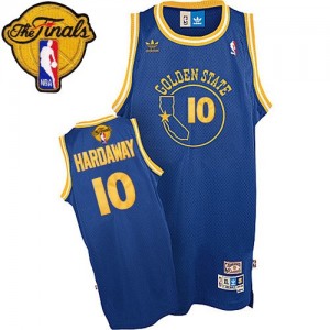 Maillot NBA Bleu royal Tim Hardaway #10 Golden State Warriors Throwback 2015 The Finals Patch Swingman Homme Adidas