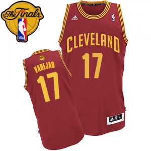 Maillot NBA Swingman Anderson Varejao #17 Cleveland Cavaliers Road 2015 The Finals Patch Vin Rouge - Homme