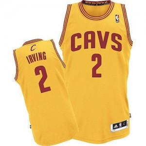 Maillot NBA Or Kyrie Irving #2 Cleveland Cavaliers Alternate Authentic Homme Adidas