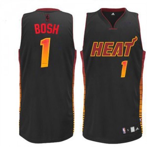 Miami Heat #1 Adidas Vibe Noir Authentic Maillot d'équipe de NBA la vente - Chris Bosh pour Homme