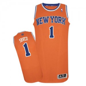 Maillot NBA Orange Alexey Shved #1 New York Knicks Alternate Authentic Homme Adidas