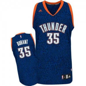 Oklahoma City Thunder Kevin Durant #35 Crazy Light Authentic Maillot d'équipe de NBA - Bleu pour Homme