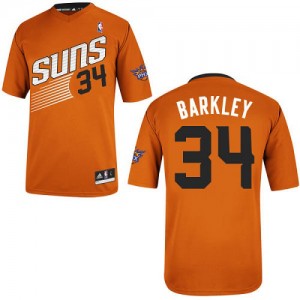 Maillot NBA Phoenix Suns #34 Charles Barkley Orange Adidas Authentic Alternate - Homme
