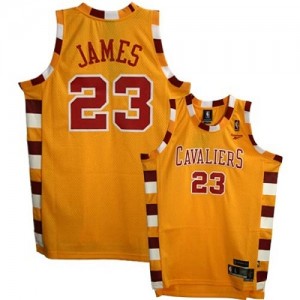 Cleveland Cavaliers #23 Adidas Throwback Classic Or Swingman Maillot d'équipe de NBA pas cher - LeBron James pour Homme