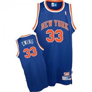 Maillot NBA Authentic Patrick Ewing #33 New York Knicks Throwback Bleu royal - Homme