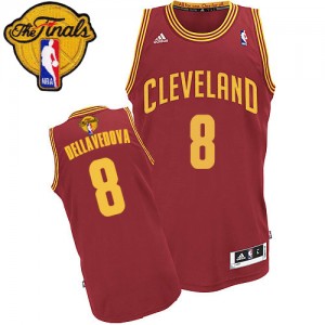 Maillot NBA Vin Rouge Matthew Dellavedova #8 Cleveland Cavaliers Road 2015 The Finals Patch Swingman Homme Adidas