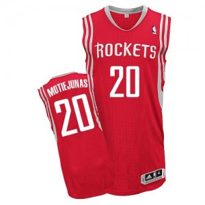 Maillot NBA Rouge Donatas Motiejunas #20 Houston Rockets Road Authentic Homme Adidas