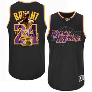 Maillot NBA Los Angeles Lakers #24 Kobe Bryant Noir Adidas Authentic Notorious - Homme