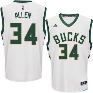 Maillot NBA Milwaukee Bucks #34 Ray Allen Blanc Adidas Swingman Home - Homme