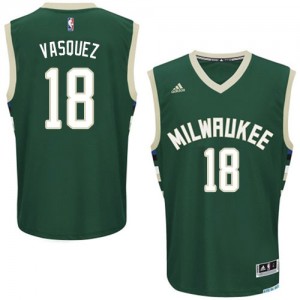 Milwaukee Bucks #18 Adidas Road Vert Swingman Maillot d'équipe de NBA Braderie - Greivis Vasquez pour Homme