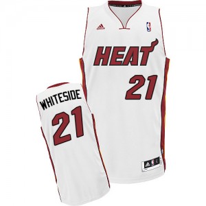 Miami Heat Hassan Whiteside #21 Home Swingman Maillot d'équipe de NBA - Blanc pour Enfants