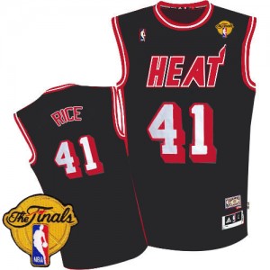 Maillot Adidas Noir Hardwood Classic Nights Finals Patch Authentic Miami Heat - Glen Rice #41 - Homme