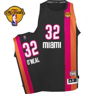 Miami Heat Shaquille O'Neal #32 ABA Hardwood Classic Finals Patch Authentic Maillot d'équipe de NBA - Noir pour Homme