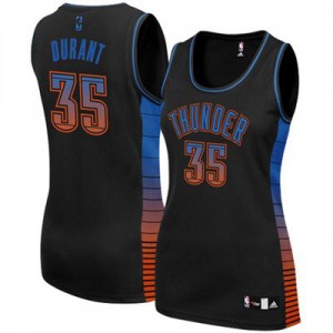 Maillot Authentic Oklahoma City Thunder NBA Vibe Noir - #35 Kevin Durant - Femme