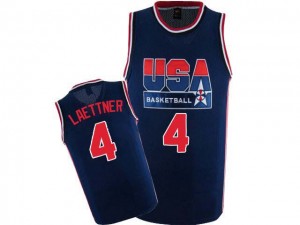 Maillot NBA Authentic Christian Laettner #4 Team USA 2012 Olympic Retro Bleu marin - Homme