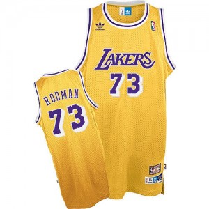 Maillot NBA Los Angeles Lakers #73 Dennis Rodman Or Mitchell and Ness Swingman Throwback - Homme