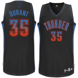 Maillot Authentic Oklahoma City Thunder NBA Vibe Noir - #35 Kevin Durant - Homme