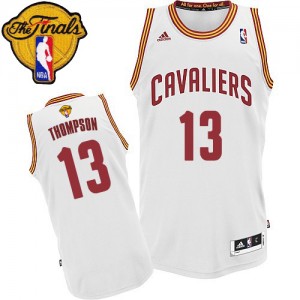 Maillot NBA Cleveland Cavaliers #13 Tristan Thompson Blanc Adidas Swingman Home 2015 The Finals Patch - Homme