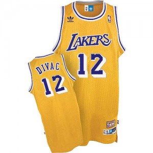 Maillot NBA Los Angeles Lakers #12 Vlade Divac Or Adidas Swingman Throwback - Homme