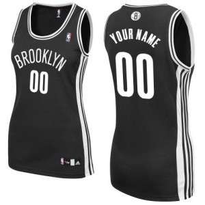 Maillot NBA Brooklyn Nets Personnalisé Authentic Noir Adidas Road - Femme