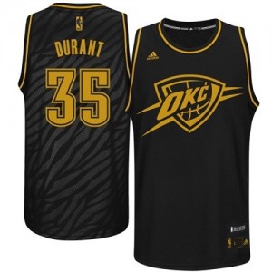 Oklahoma City Thunder Kevin Durant #35 Precious Metals Fashion Swingman Maillot d'équipe de NBA - Noir pour Homme