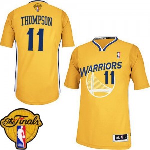 Golden State Warriors #11 Adidas Alternate 2015 The Finals Patch Or Authentic Maillot d'équipe de NBA en vente en ligne - Klay Thompson pour Femme