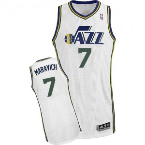 Maillot Authentic Utah Jazz NBA Home Blanc - #7 Pete Maravich - Homme