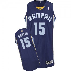 Maillot Adidas Bleu marin Road Authentic Memphis Grizzlies - Vince Carter #15 - Homme