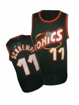 Maillot NBA Oklahoma City Thunder #11 Detlef Schrempf Vert Adidas Authentic SuperSonics Throwback - Homme