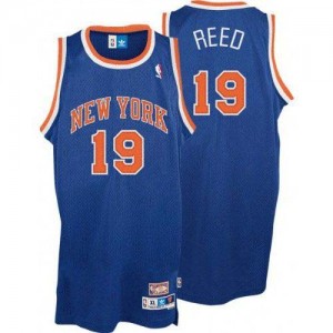 Maillot NBA New York Knicks #19 Willis Reed Bleu royal Adidas Authentic Throwback - Homme