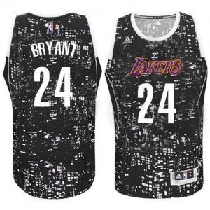 Maillot NBA Noir Kobe Bryant #24 Los Angeles Lakers City Light Authentic Homme Adidas
