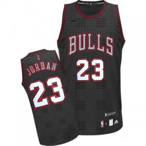 Maillot Authentic Chicago Bulls NBA Rhythm Fashion Noir - #23 Michael Jordan - Homme