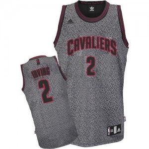 Maillot NBA Gris Kyrie Irving #2 Cleveland Cavaliers Static Fashion Swingman Homme Adidas