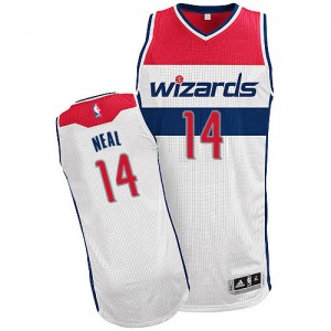 Maillot Adidas Blanc Home Authentic Washington Wizards - Gary Neal #14 - Homme