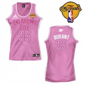 Oklahoma City Thunder Kevin Durant #35 Fashion Finals Patch Authentic Maillot d'équipe de NBA - Rose pour Femme