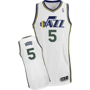 Maillot Adidas Blanc Home Authentic Utah Jazz - Rodney Hood #5 - Homme