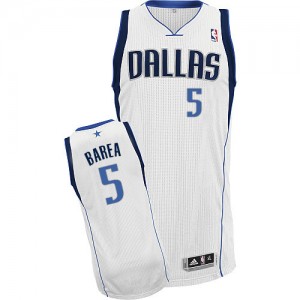 Maillot NBA Dallas Mavericks #5 Jose Juan Barea Blanc Adidas Authentic Home - Homme
