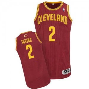 Maillot NBA Vin Rouge Kyrie Irving #2 Cleveland Cavaliers Road Authentic Homme Adidas