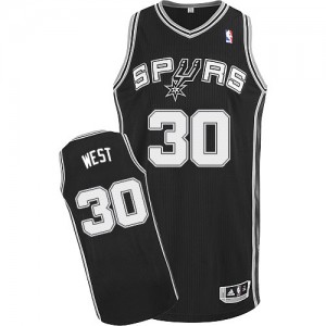 Maillot Authentic San Antonio Spurs NBA Road Noir - #30 David West - Homme
