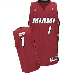 Maillot NBA Miami Heat #1 Chris Bosh Rouge Adidas Swingman Alternate - Homme
