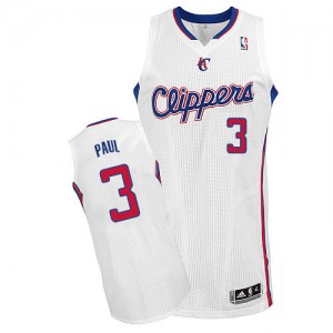 Los Angeles Clippers #3 Adidas Home Blanc Authentic Maillot d'équipe de NBA à vendre - Chris Paul pour Homme