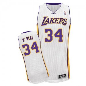 Los Angeles Lakers Shaquille O'Neal #34 Alternate Authentic Maillot d'équipe de NBA - Blanc pour Homme