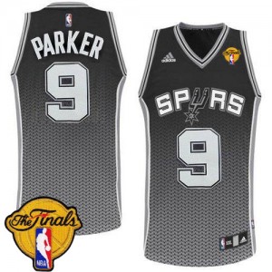 Maillot NBA Noir Tony Parker #9 San Antonio Spurs Resonate Fashion Finals Patch Swingman Homme Adidas