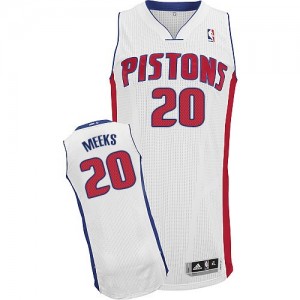 Maillot Adidas Blanc Home Authentic Detroit Pistons - Jodie Meeks #20 - Homme