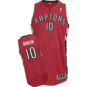 Maillot NBA Toronto Raptors #10 DeMar DeRozan Rouge Adidas Authentic Road - Homme