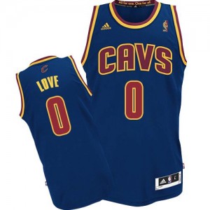 Maillot NBA Bleu marin Kevin Love #0 Cleveland Cavaliers CavFanatic Authentic Homme Adidas