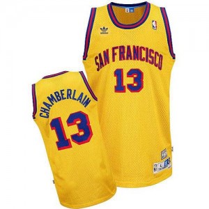 Golden State Warriors Wilt Chamberlain #13 Throwback San Francisco Day Swingman Maillot d'équipe de NBA - Or pour Homme