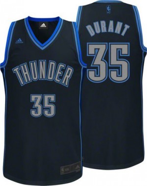 Oklahoma City Thunder #35 Adidas Graystone Fashion Noir Swingman Maillot d'équipe de NBA prix d'usine en ligne - Kevin Durant pour Homme