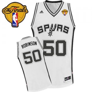 Maillot NBA Blanc David Robinson #50 San Antonio Spurs Home Finals Patch Swingman Homme Adidas